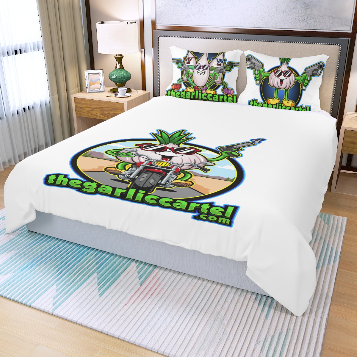 The Garlic Cartel Three Piece Duvet Bedding Set - Image 3