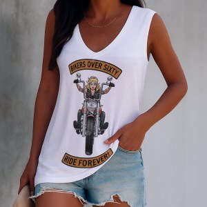 Bikers Over Sixty Women's Sleeveless V-Neck Tank Top