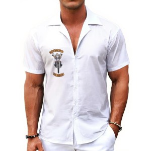 Bikers Over Sixty Men's Hawaiian Shirt With Button Closure